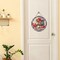 Welcome Spring Geranium Flower Sign for Front Door Decor, Floral Buffalo Plaid Chair Wood Door Hanger for Outdoor Outside Porch, Summer Farmhouse Wooden Wreath Indoor Wall Hanging Decoration